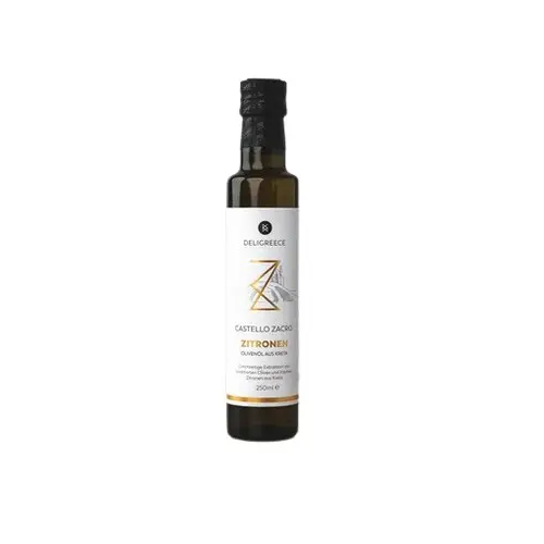 Zitronen Olivenöl 250ml Castello Zacro aus Griechenland im Glas