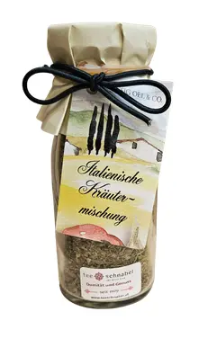 Italienische Kräutermischung in der Milchflasche