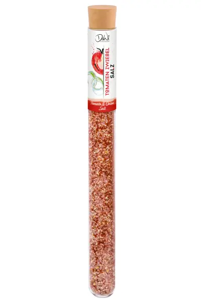 Tomaten Zwiebel Salz im Röhrchen