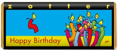 Happy Birthday - handgeschöpfte Schokolade