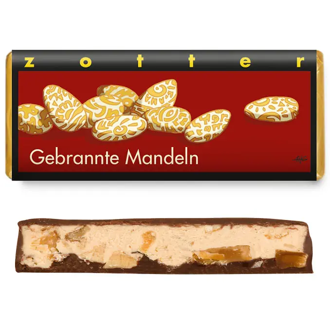 Gebrannte Mandeln - handgeschöpfte Schokolade