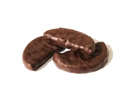 Orangenscheiben getunkt