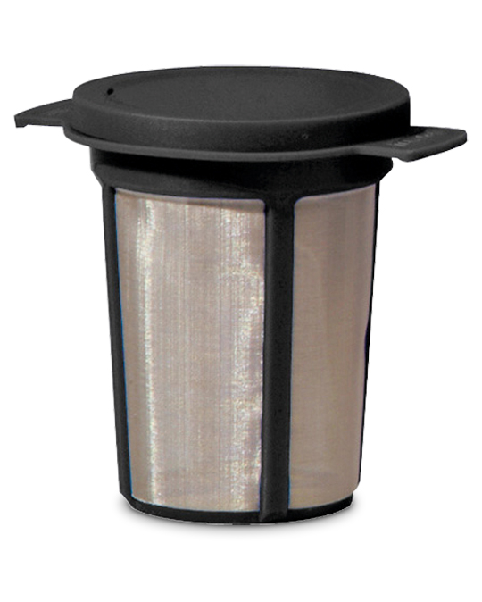 Dauerfilter mit Deckel L Schwarz H 10 cm