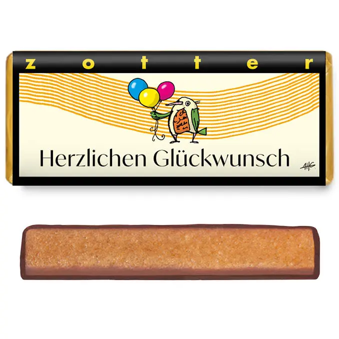 Herzlichen Glückwunsch - handgeschöpfte Schokolade