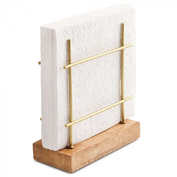 Serviettenständer Gold/Holz Stand