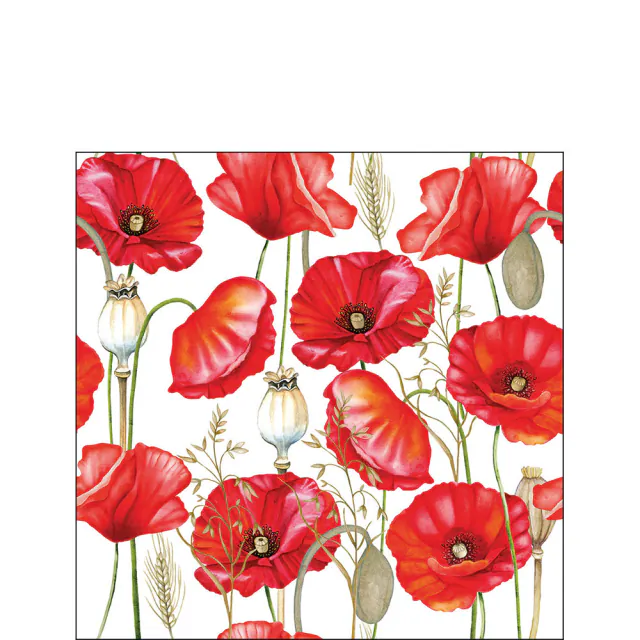 Servietten Mohnblumen klein
