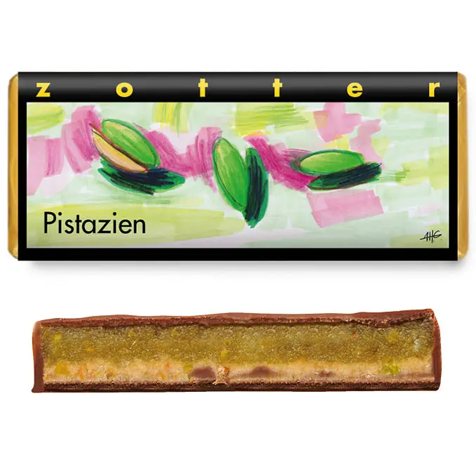 Pistazien - handgeschöpfte Schokolade