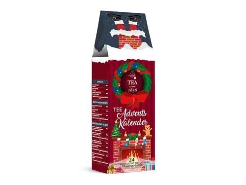 Tee-Adventkalender „Kamin Klassisch“ mit 24 Pyramidenbeuteln