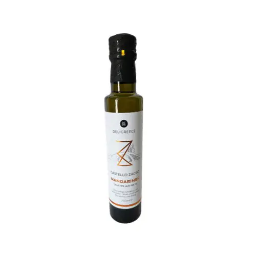 [FK00081] Castello Zacro Mandarinen-Olivenöl 250ml aus Griechenland im Glas