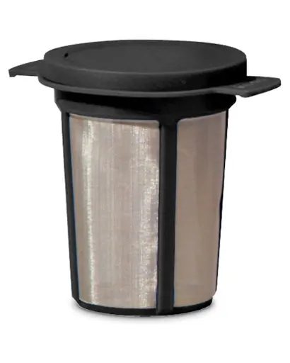 [02979] Dauerfilter mit Deckel L Schwarz H 10 cm