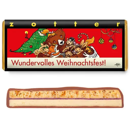 [K00033] Wundervolles Weihnachtsfest - handgeschöpfte Schokolade