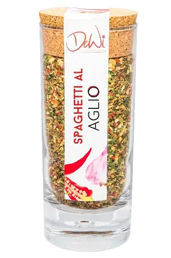 [FK00024] Spaghetti Gewürz All Aglio im großen Korkglas 70g 