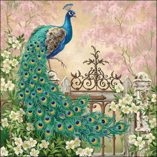 [BT01652] Servietten Pfau groß